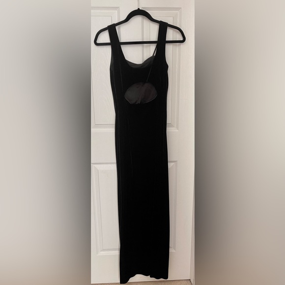 Reggio Black Velour Dress - Vintage - Picture 2 of 3